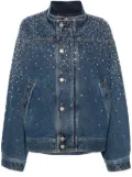 Alessandra Rich crystal-embellished denim jacket - Blue