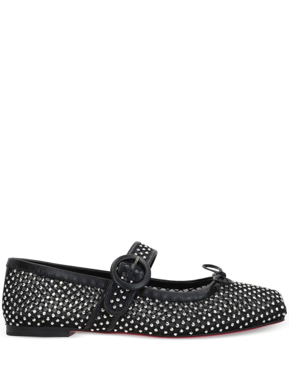 Christian Louboutin Mamastrapitina crystal embellished Ballerina Shoes Black FARFETCH