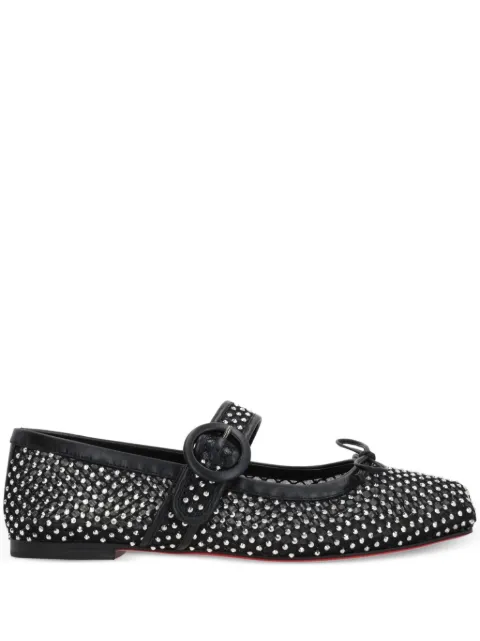 Christian Louboutin 마마스트라피티나 크리스털 장식 발레리나 슈즈