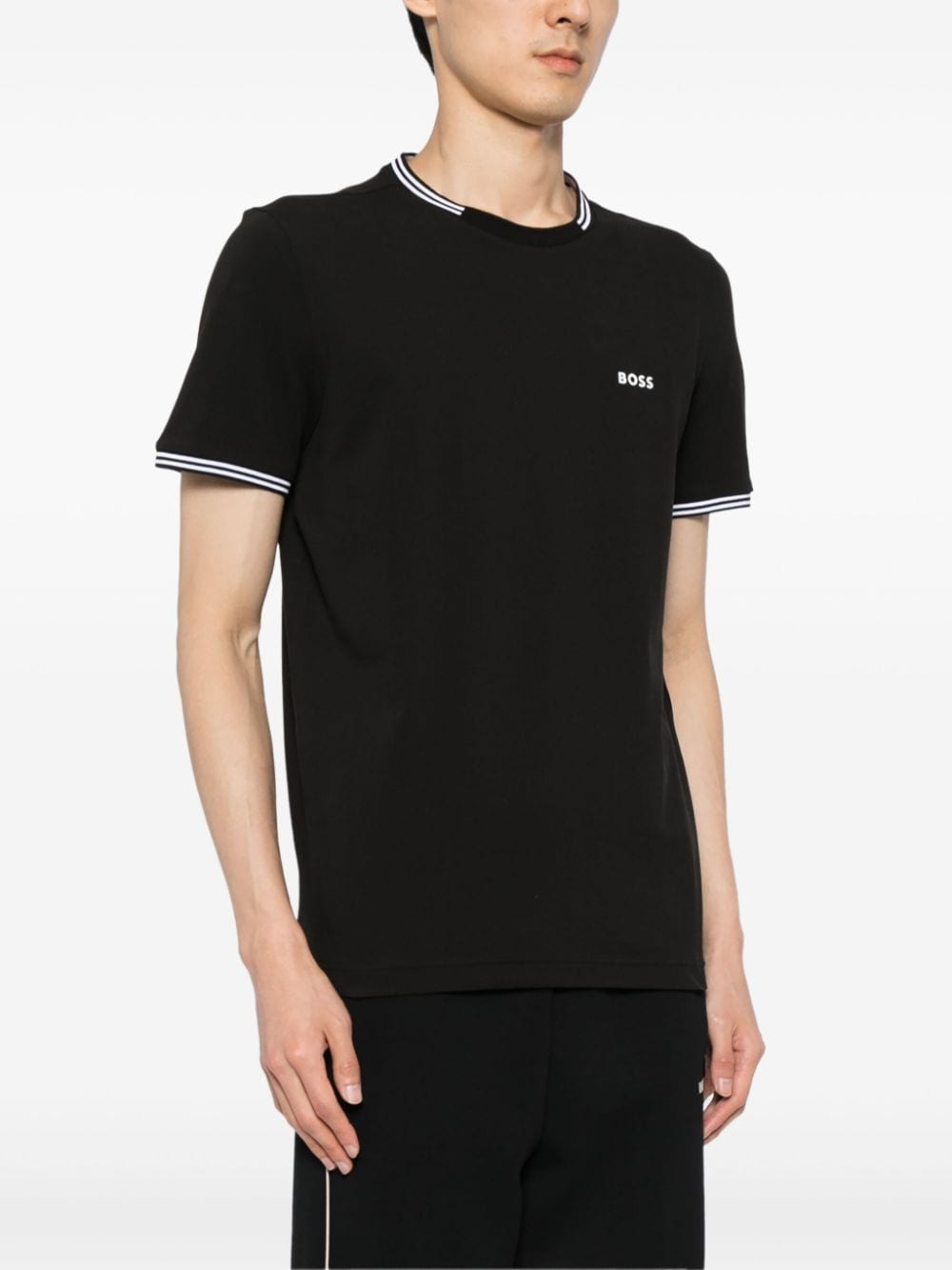 Shop Hugo Boss Logo-patch Crew Neck T-shirt In Black