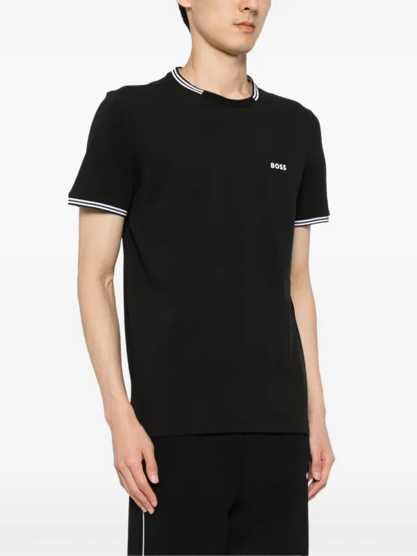 【関税込み】BOSS ブラック ロゴパッチ Tシャツ BOSS - Cotton-jersey T-shirt with logo patch - Black