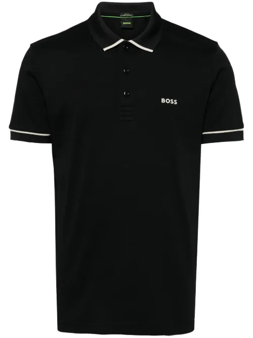 BOSS polo à design tissé - Noir - BOSS - Modalova
