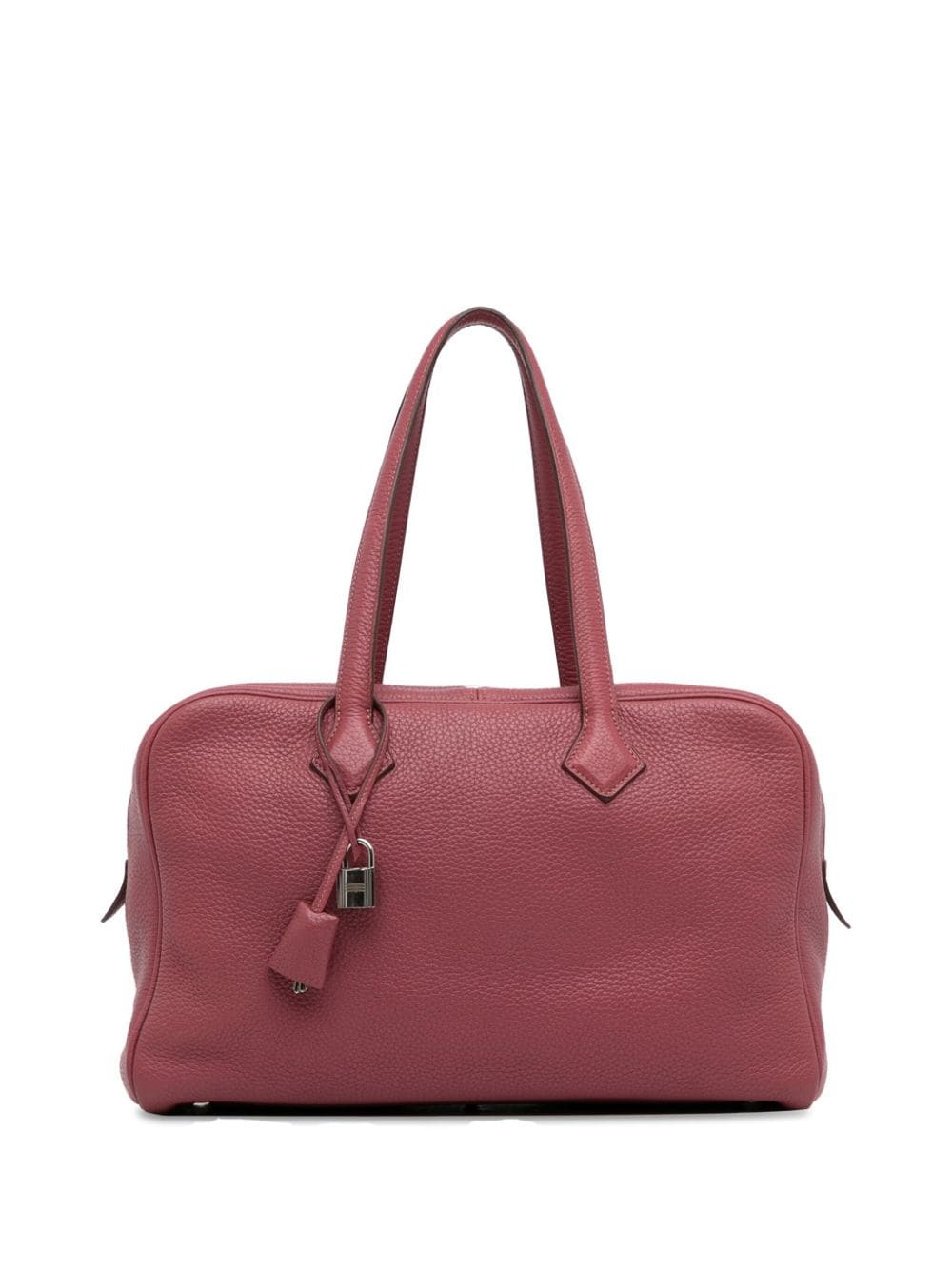 Pre-owned Hermes 2011 Clemence Victoria Ii 35 Shoulder Bag In Red