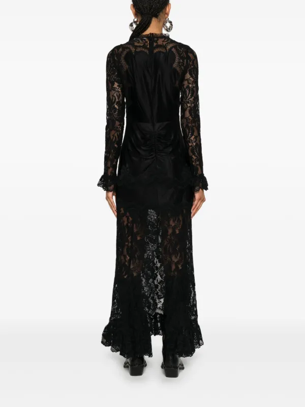 ワンピース Rabanne Floral lace dress Rabanne floral-lace Detail Maxi Dress | Black | FARFETCH