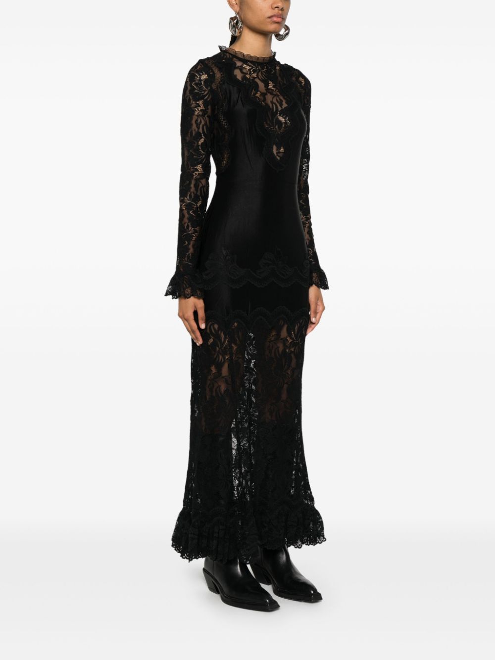 Affordable online deals Rabanne floral-lace detail maxi dress Women