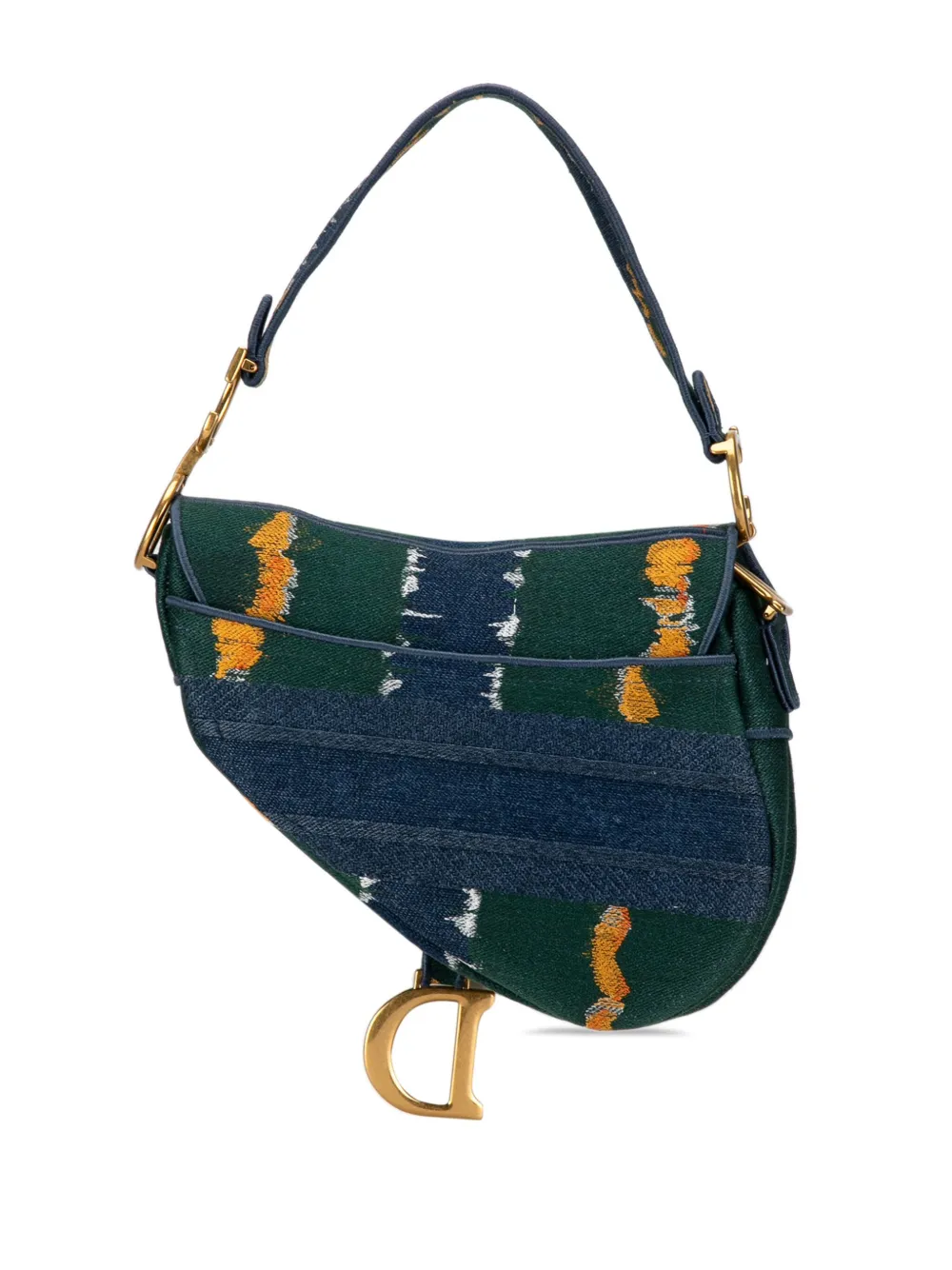 Christian Dior Pre-Owned 2021 Medium Embroidered Canvas Saddle shoulder bag - Groen