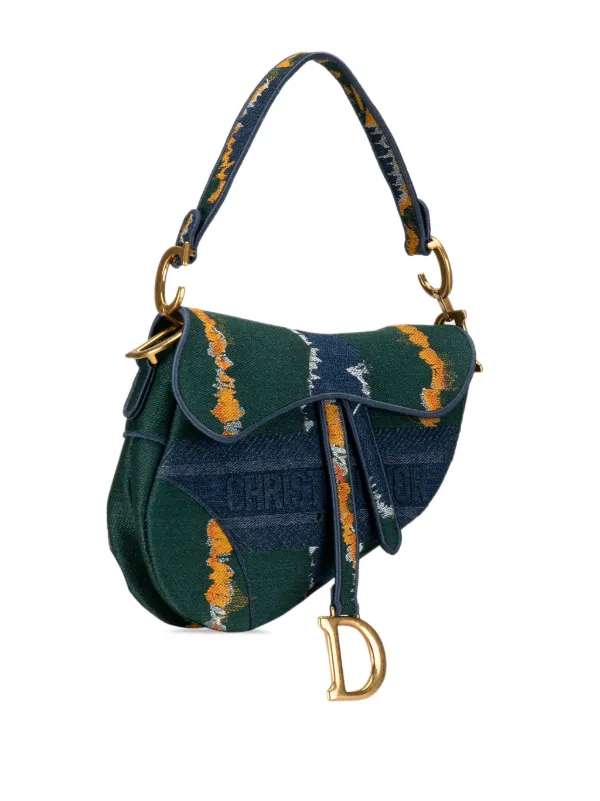 Christian Dior Pre Owned 2021 Medium Embroidered Canvas Saddle Shoulder Bag Farfetch