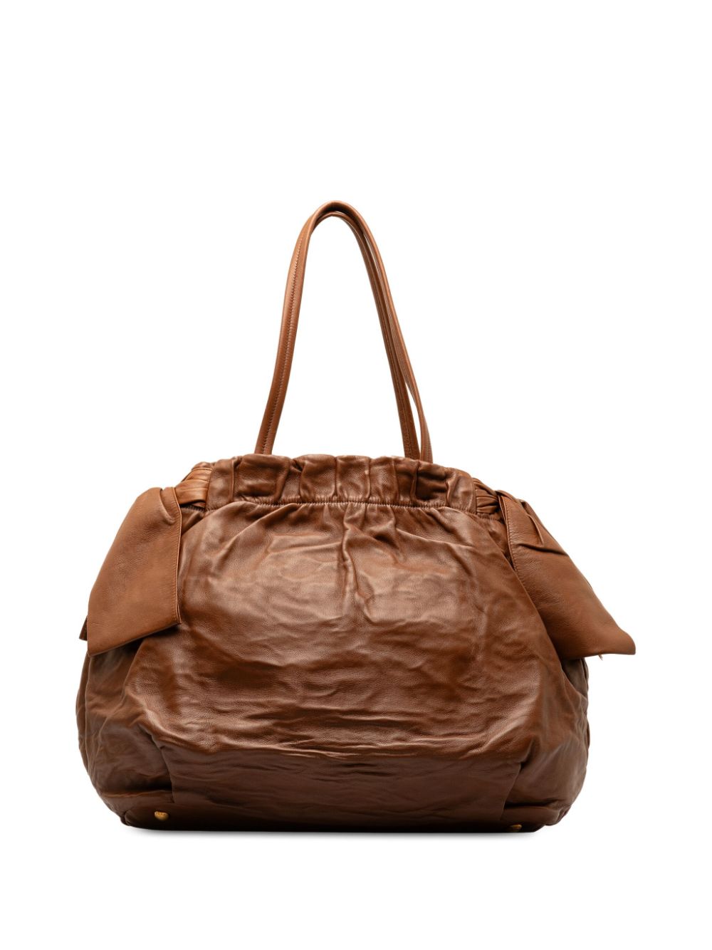 Prada Pre-Owned 2000-2013 Nappa Antique Bow tote bag - Bruin