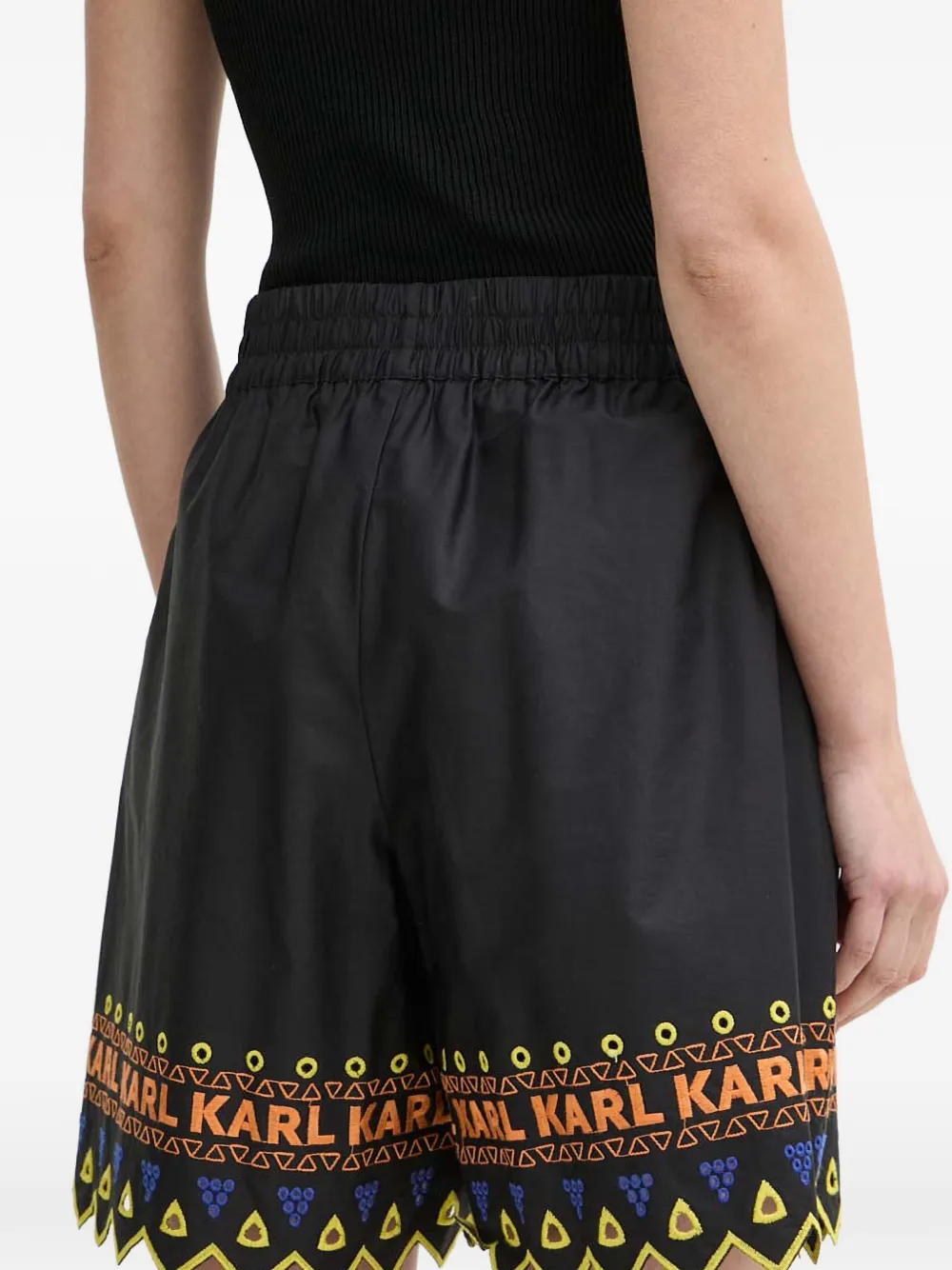  Karl Lagerfeld Logo-trim Shorts - Black 