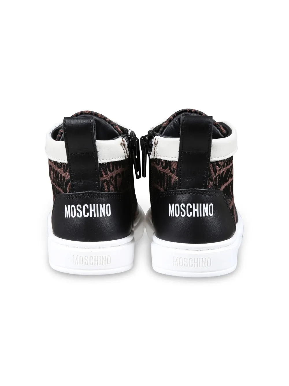 Moschino Kids logo-print high-top sneakers Brown