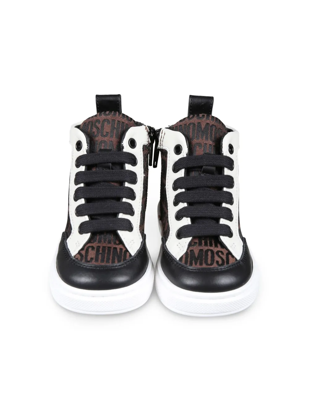 Moschino Kids logo-print high-top sneakers Brown