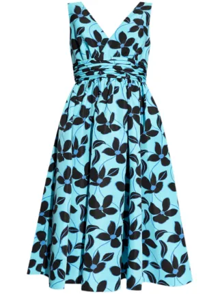 Kate Spade floral-print V-neck Midi Dress | Blue | FARFETCH EE