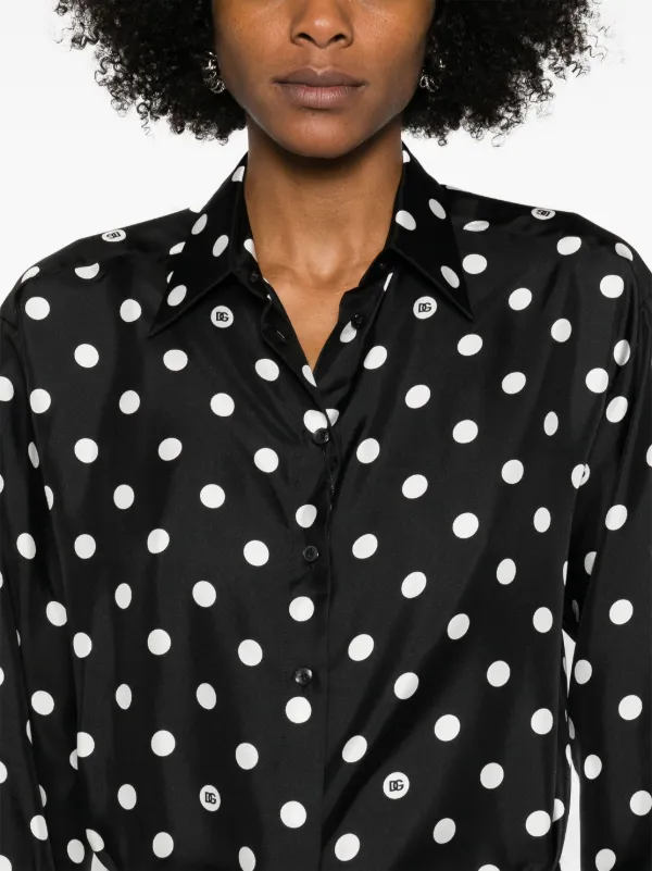 silk polka dot shirt