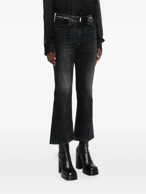 デニム・ジーパン GIVENCHY Women Denim Pants BW513J5Y3P 001 Black Givenchy logo-plaque Bootcut Jeans | Black | FARFETCH