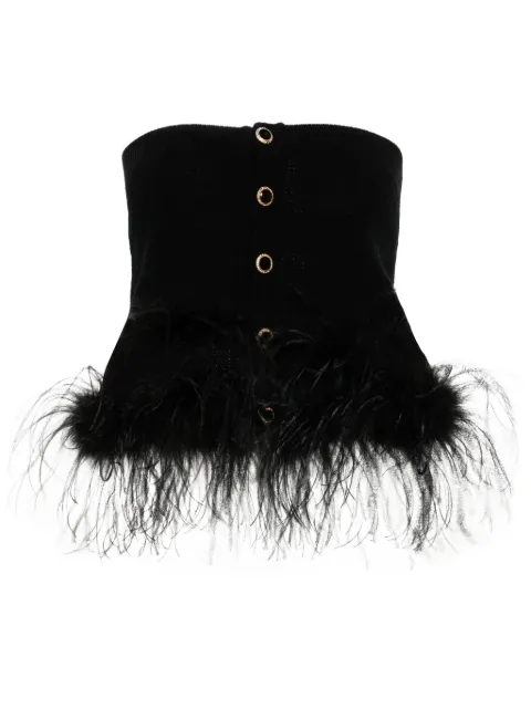 Alessandra Rich feather-trim mini skirt