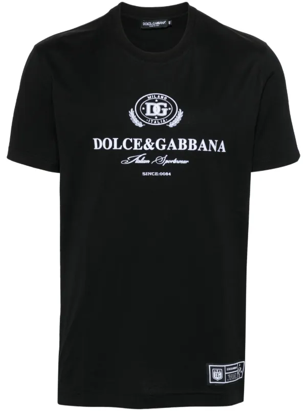 注目ショップ・ブランドのギフト T-shirt Cotton flocked-logo Gabbana & Dolce | FARFETCH | Black トップス