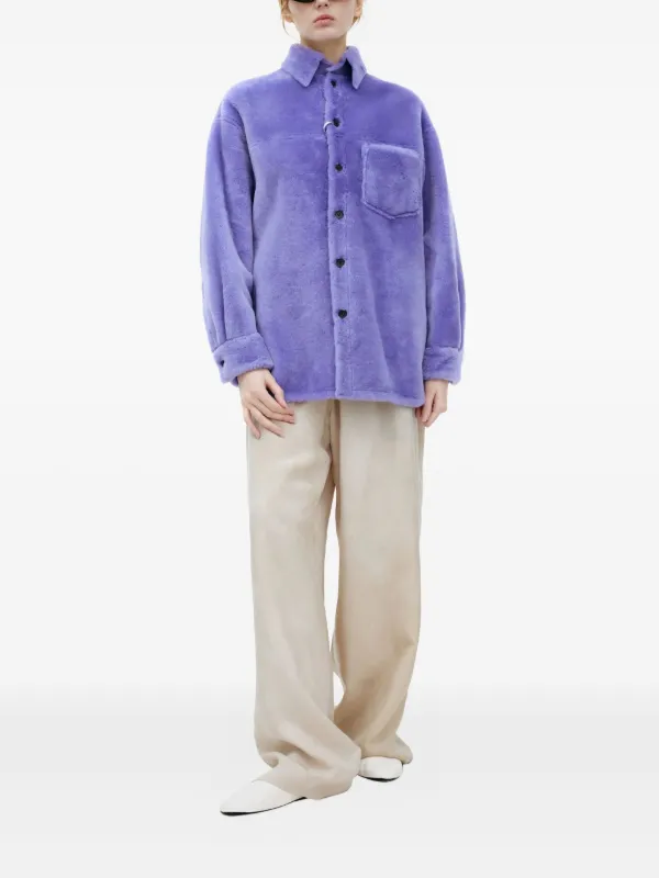 Marni button-up Shearling Jacket | Purple | FARFETCH