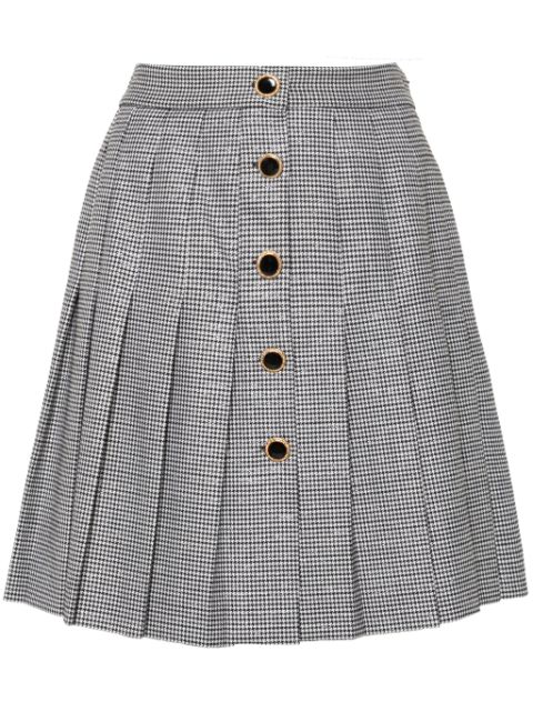 Alessandra Rich houndstooth pleated skirt