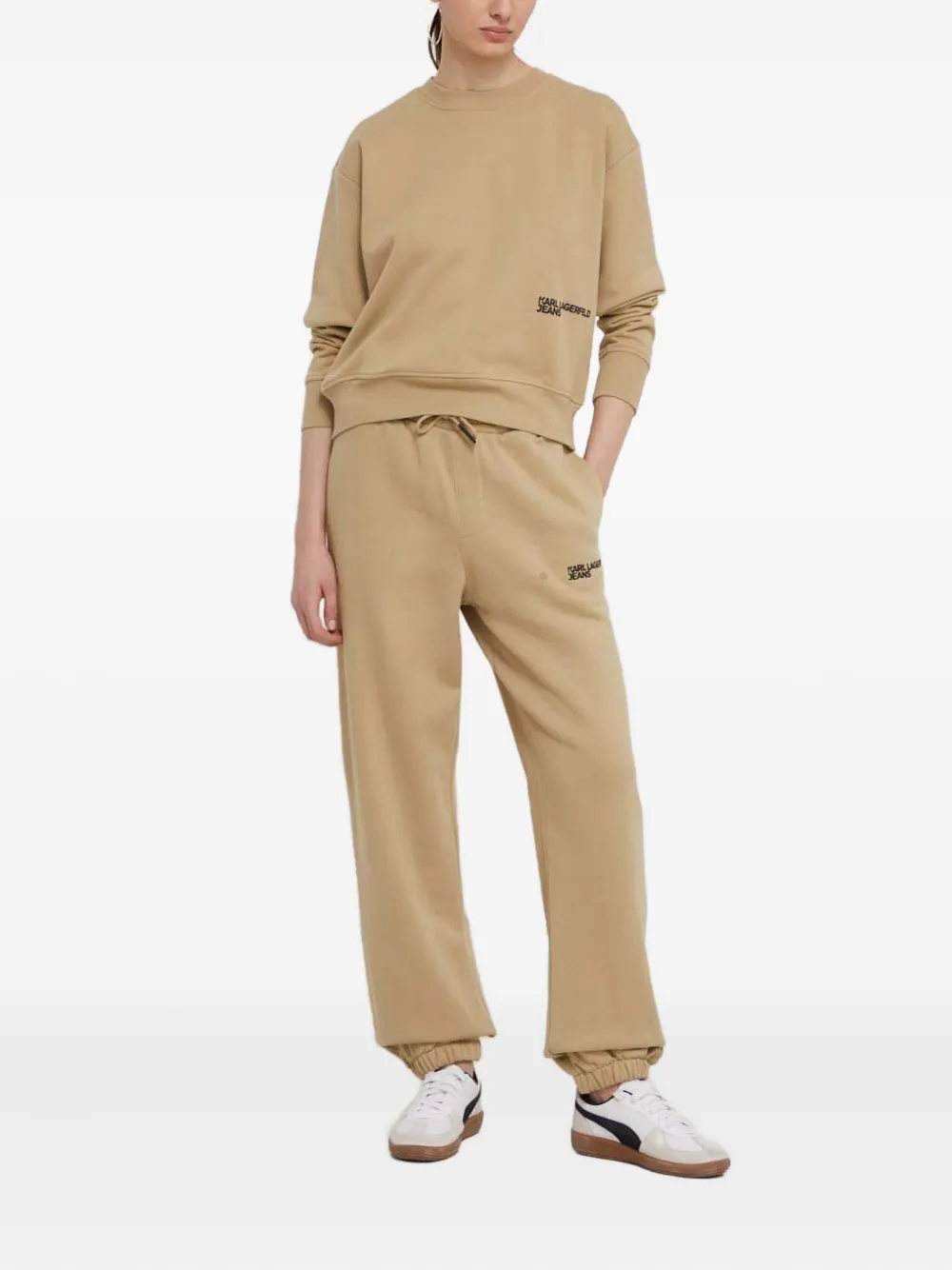 Karl Lagerfeld Jeans drawstring logo track pants - Beige
