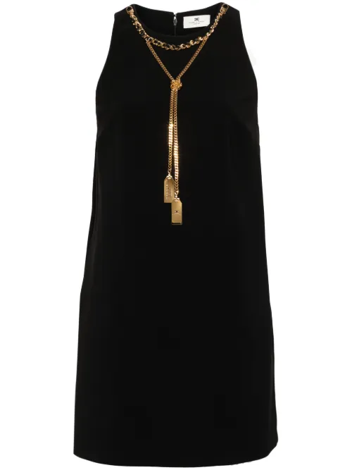 Robe courte à détails de chaînes - Elisabetta Franchi - Modalova
