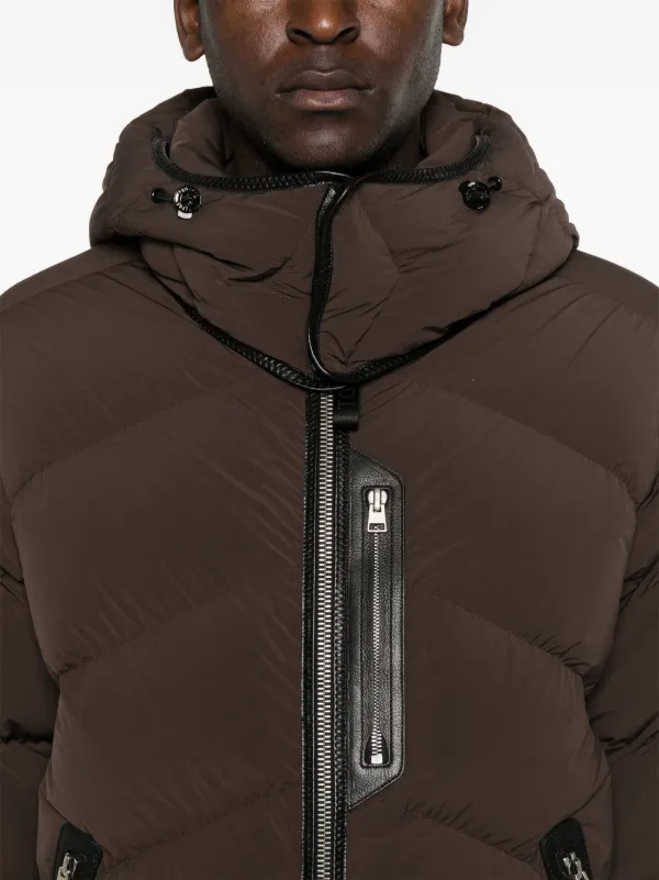 TOM FORD フーデッド ダウンジャケット | ブラウン | FARFETCH JP 