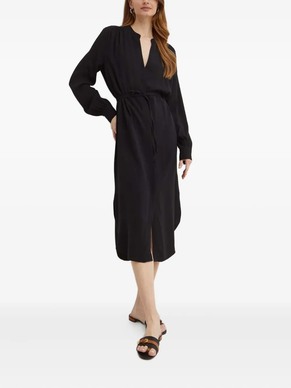 BOSS Blousejurk met ceintuur - Zwart