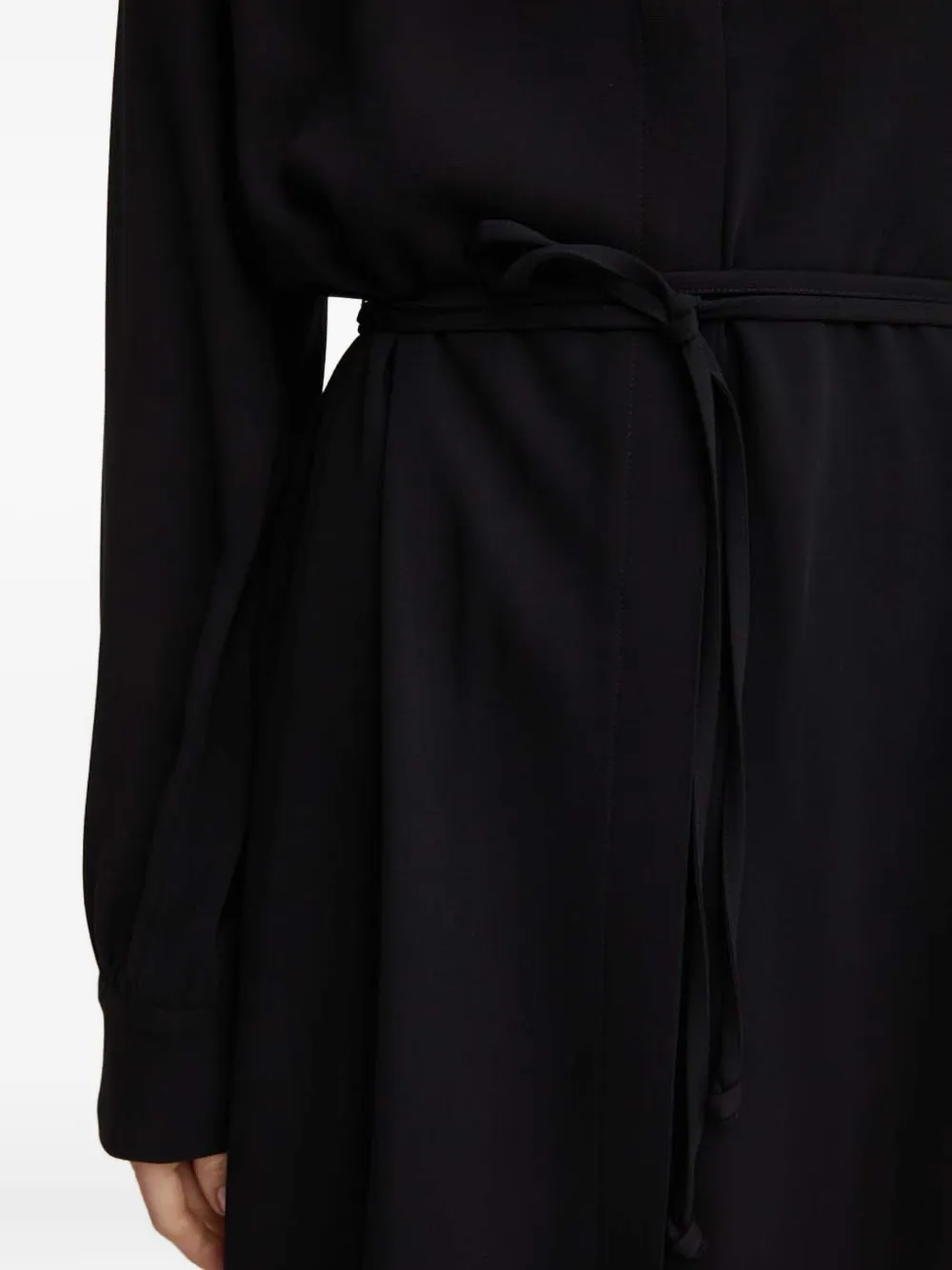 Hugo Boss Dibanora Belted Long Sleeve Shirtdress In Black