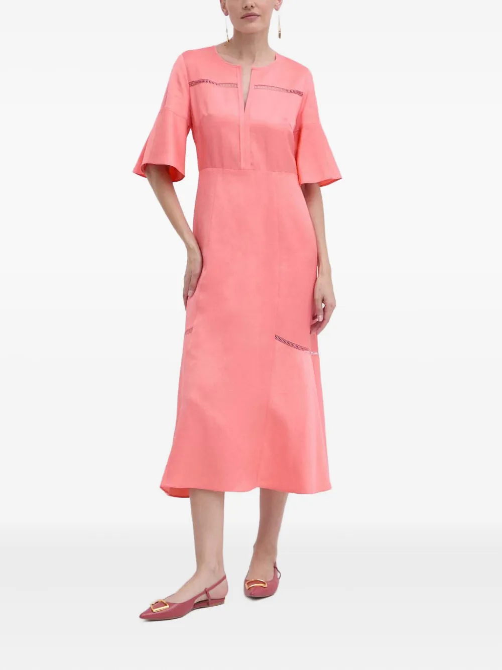 BOSS Jurk met klokmouwen - Roze
