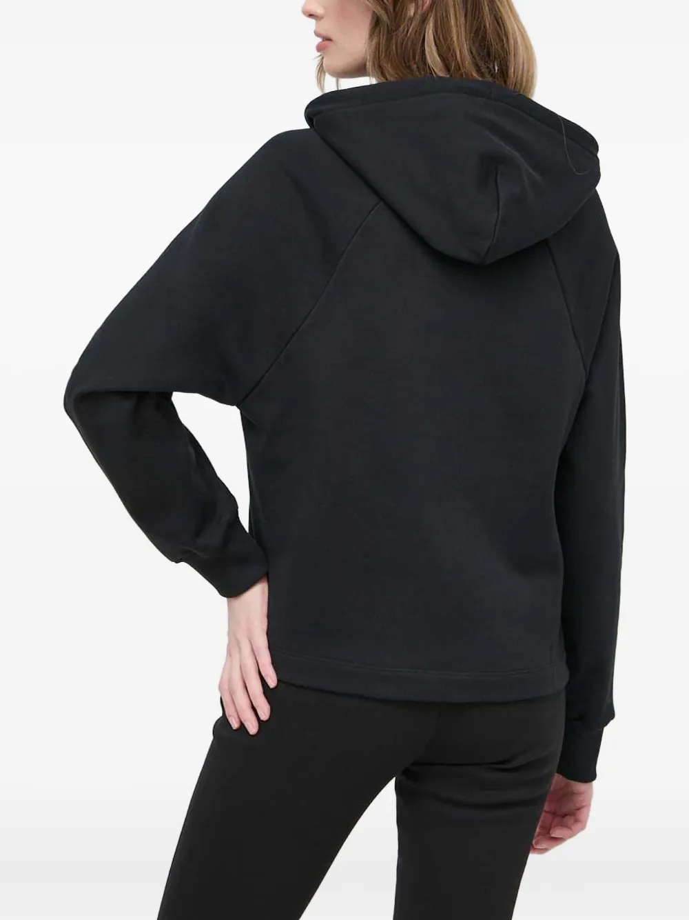 Hugo Boss Logo-embroidered Hoodie In Black