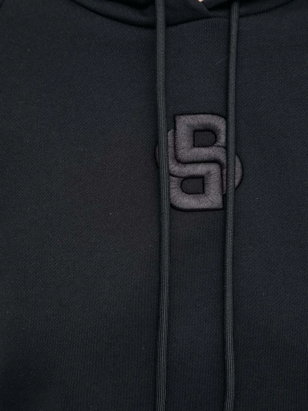 Hugo Boss Logo-embroidered Hoodie In Black