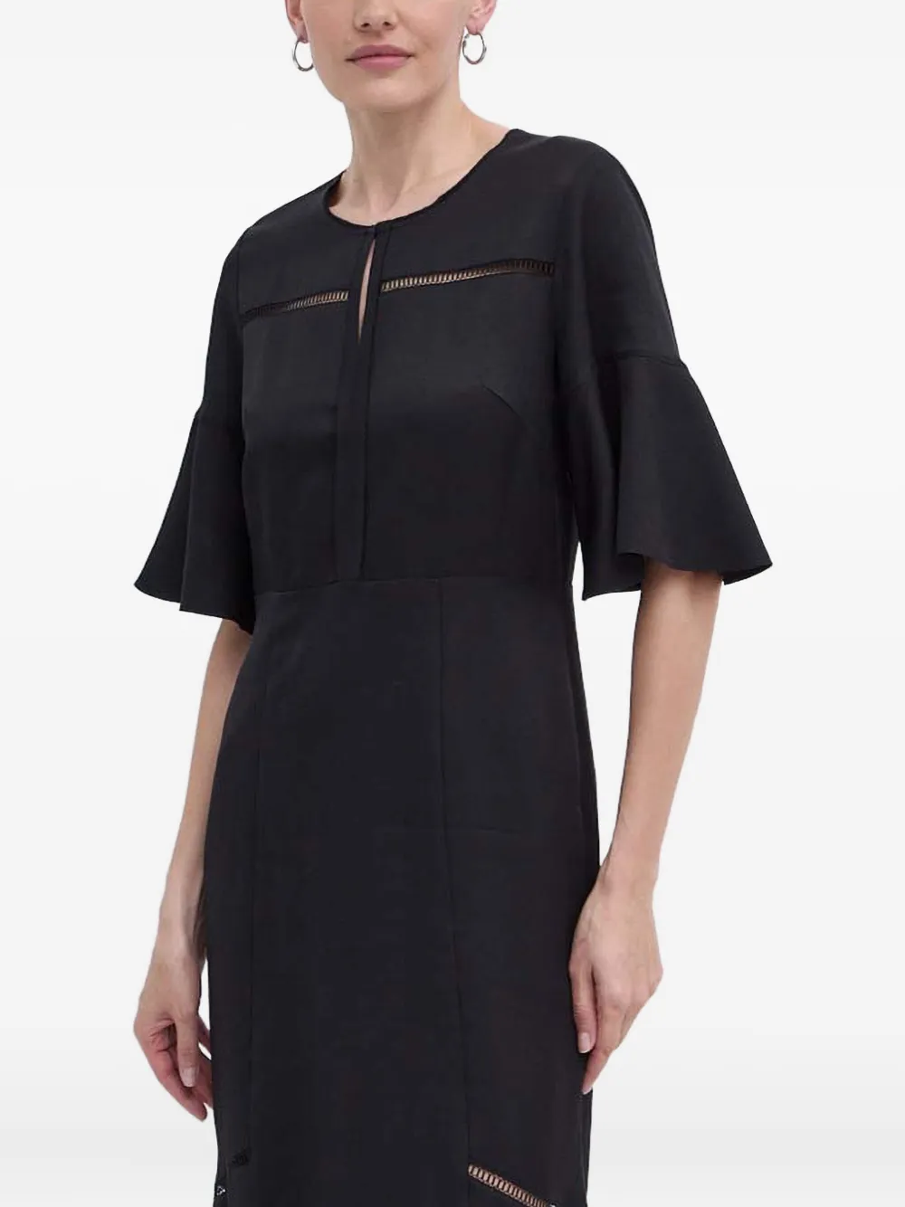 Hugo Boss Flared-sleeve Dress In Black