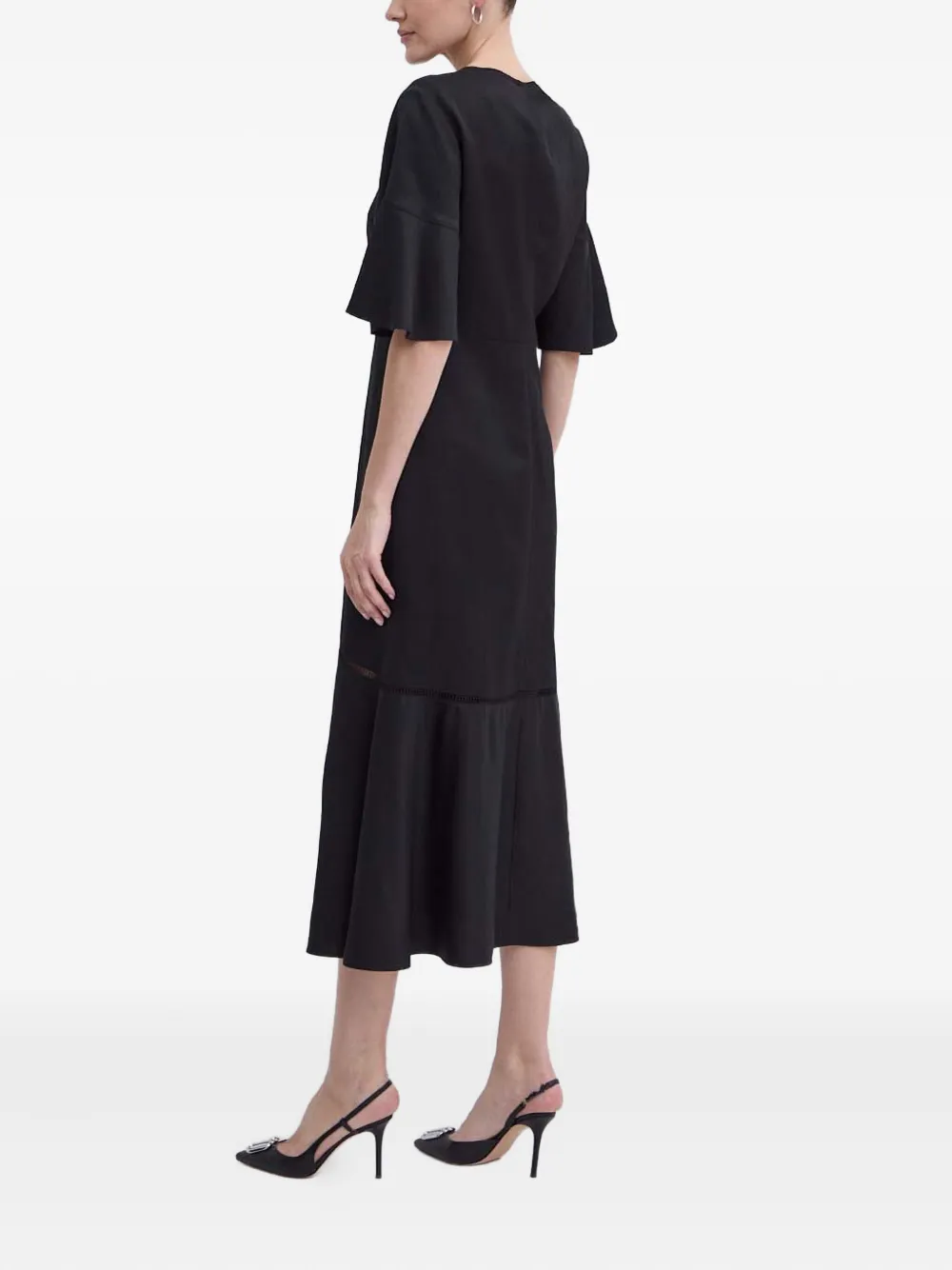 Hugo Boss Flared-sleeve Dress In Black