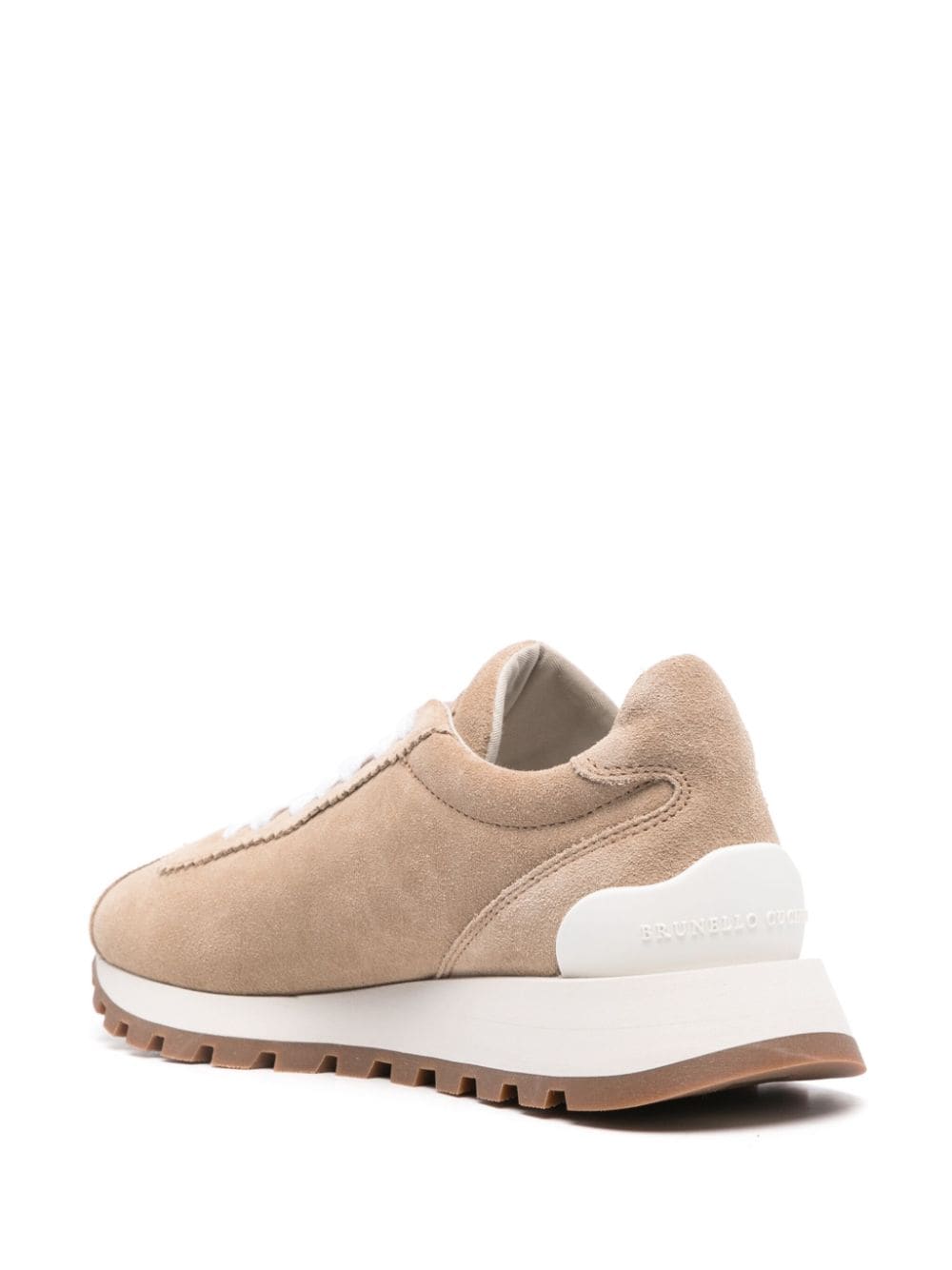 Shop Brunello Cucinelli Suede Lace-up Sneakers In Neutrals