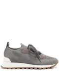 Brunello Cucinelli metallic knitted sneakers - Grey