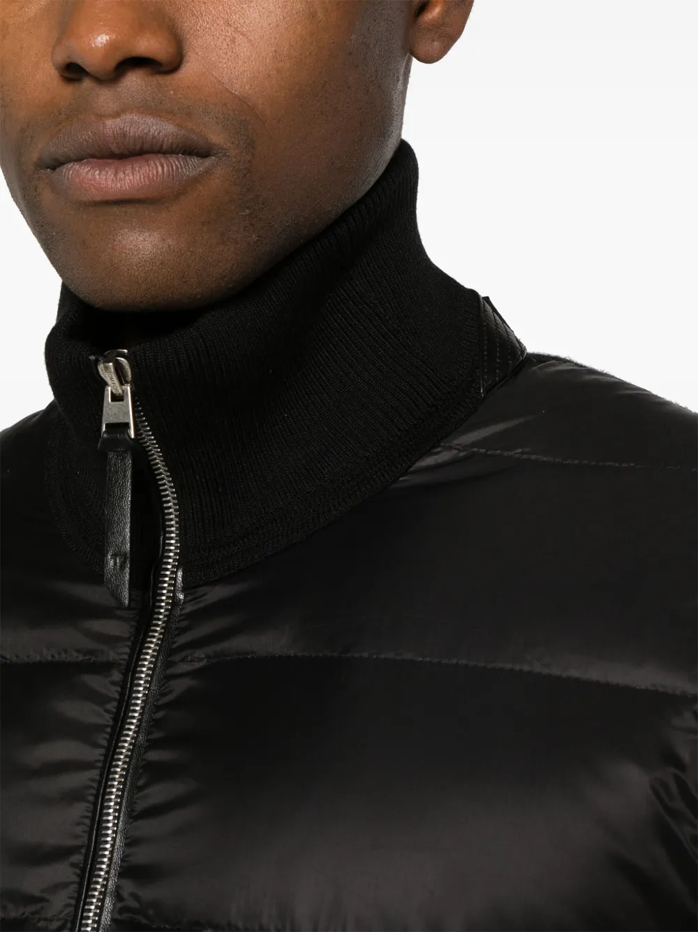 TOM FORD Gebreid jack met gewatteerd vlak NERO