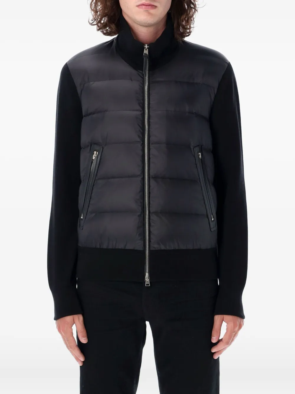TOM FORD パデッドパネル ニットジャケット - ブラック TOM FORD パデッドパネル ニットジャケット - ブラック