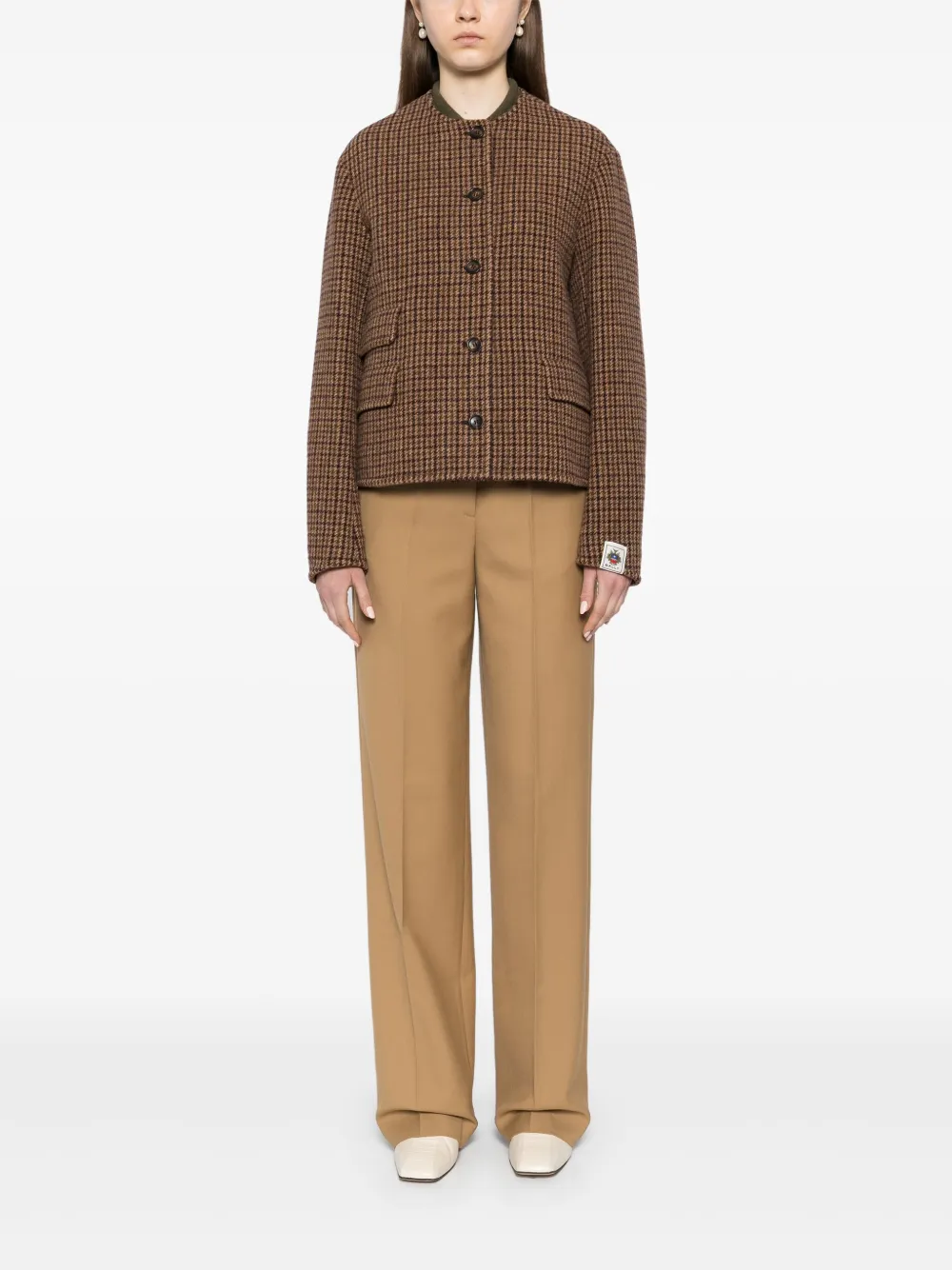 Bally creased appliqué straight trousers - Bruin