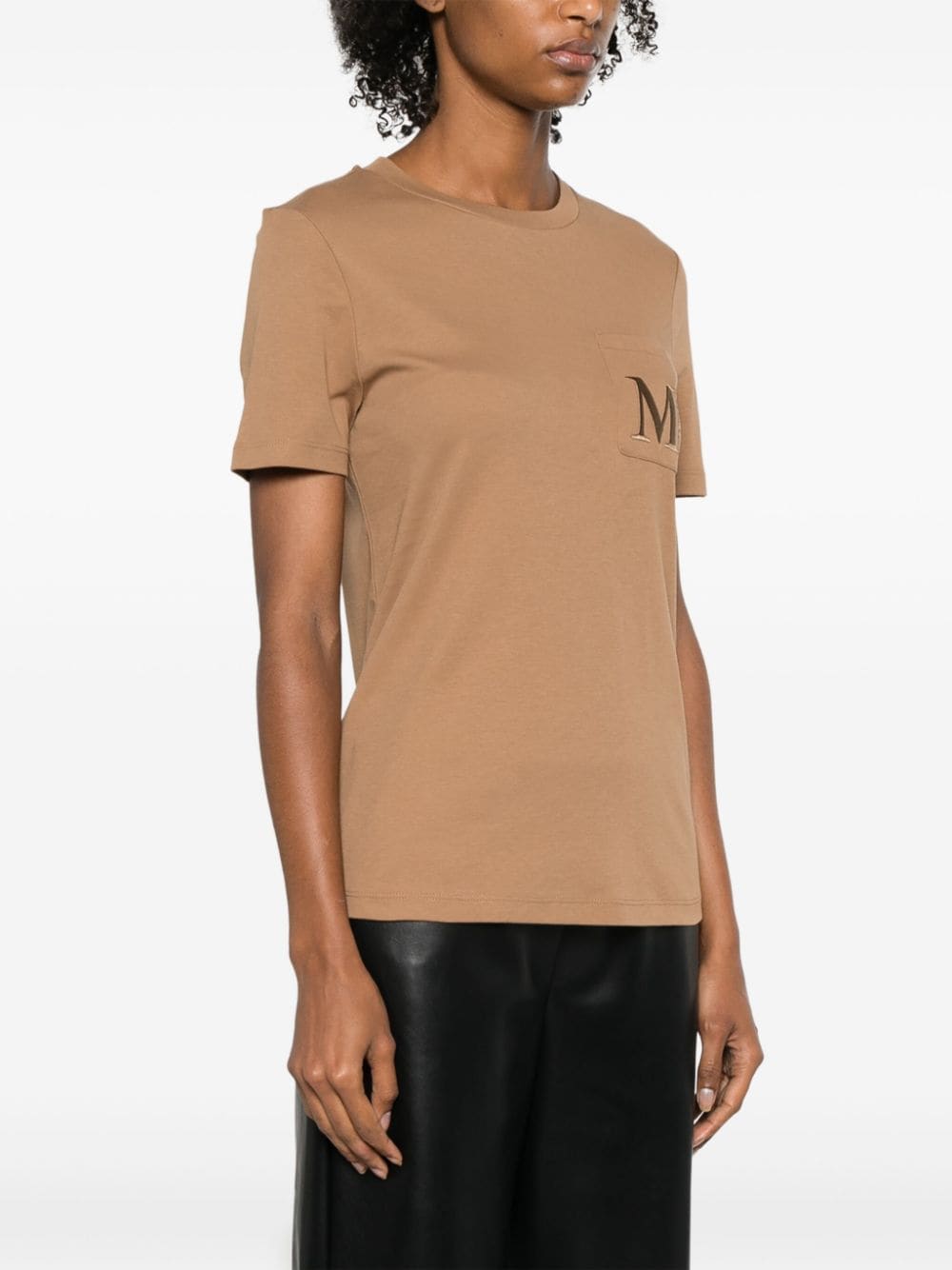 Shop 's Max Mara Embroidered-logo Cotton T-shirt In Brown