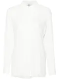 Elisabetta Franchi logo-jacquard georgette blouse - White