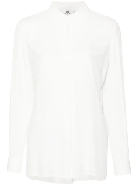 Elisabetta Franchi logo-jacquard georgette blouse