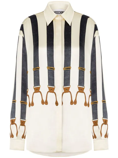 Moschino camisa con cinturón estampado