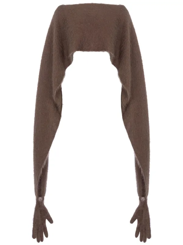 Moschino Glove-detail Scarf in Brown