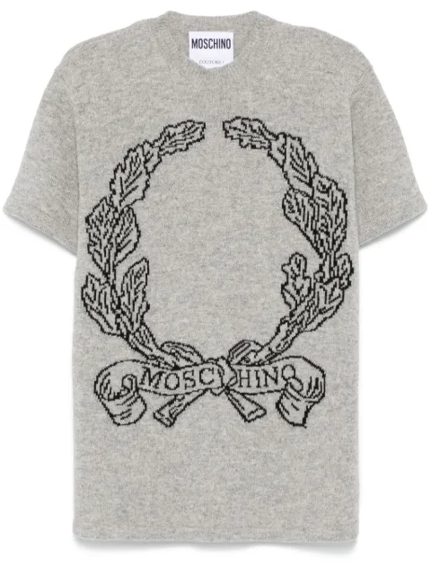 Moschino logo-intarsia knitted top