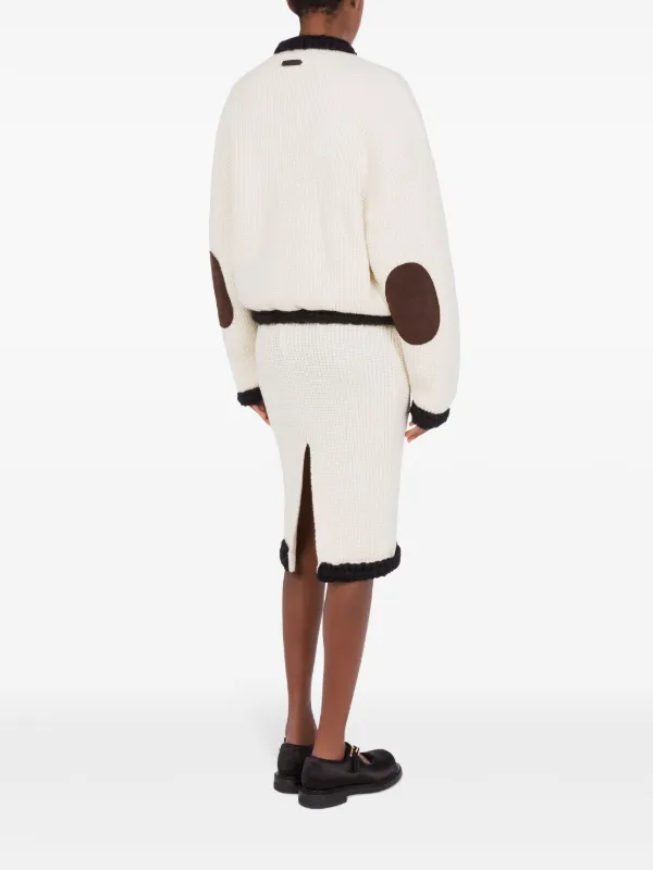 Moschino Waffle Knit Virgin Wool Blazer | White | FARFETCH JO