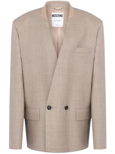 Moschino collarless double-breasted blazer