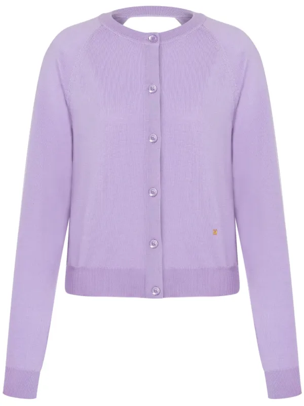 Moschino cut out Virgin Wool Cardigan Purple FARFETCH PH