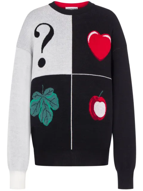 Moschino graphic intarsia virgin wool jumper