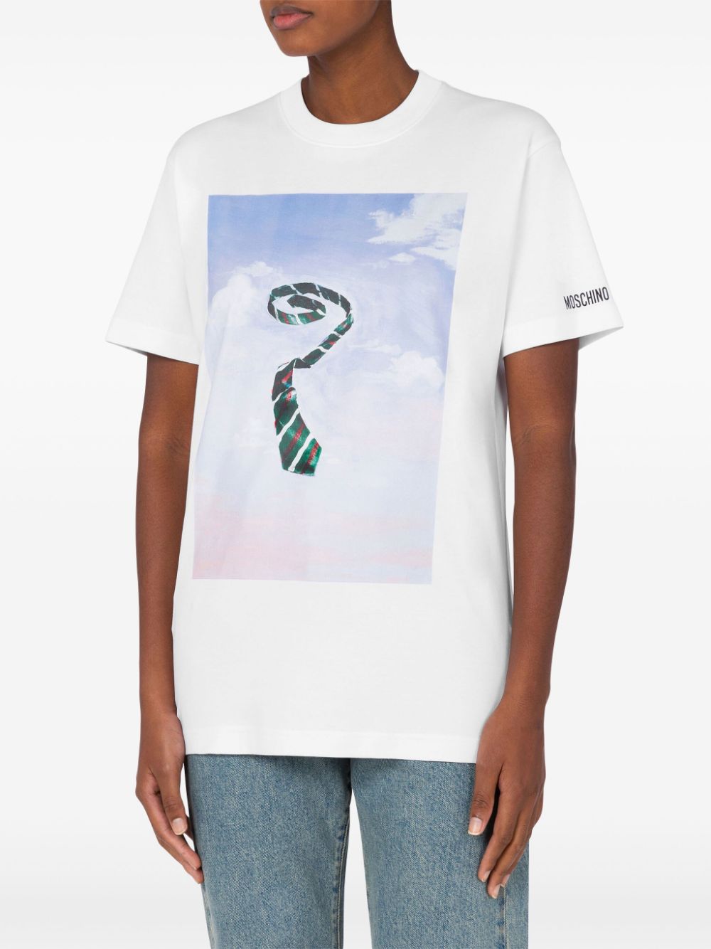 Moschino Katoenen T-shirt met grafische print - Wit