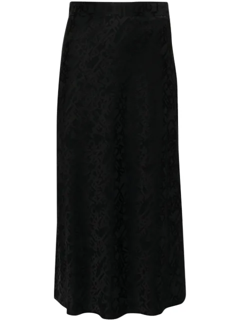 Elisabetta Franchi falda midi con letras en jacquard
