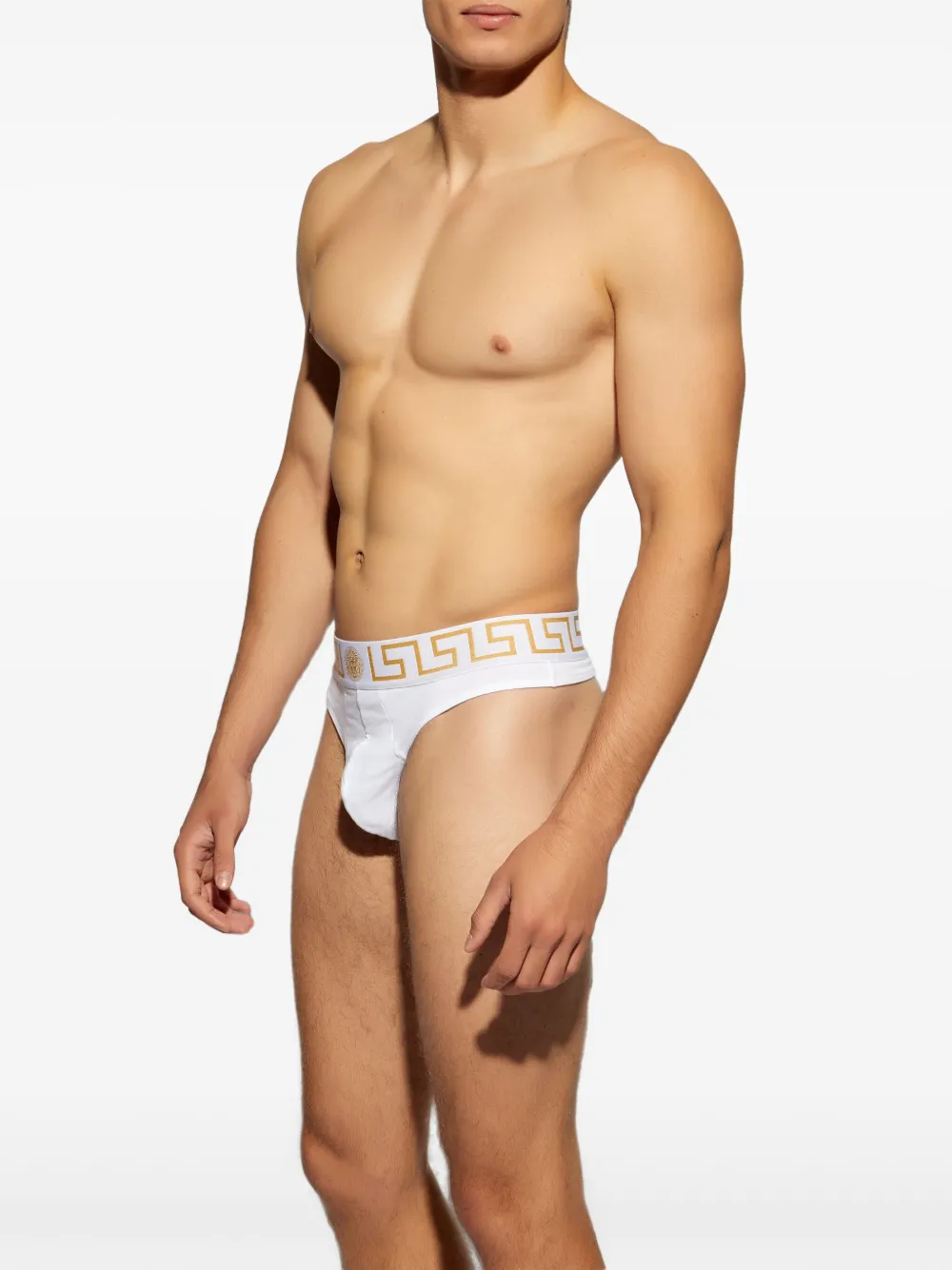 Versace Greca slip van stretch-katoen Wit
